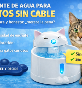 fuente de agua para gatos sin cables