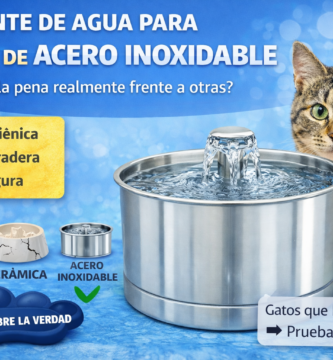 fuente de agua para gatos de acero inoxidable