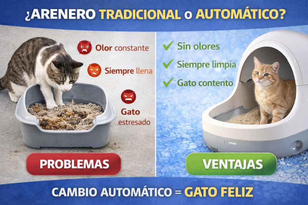 mejor arenero automático para gatos