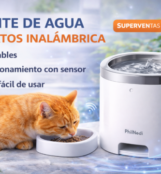 fuente de agua de gatos inalámbrica