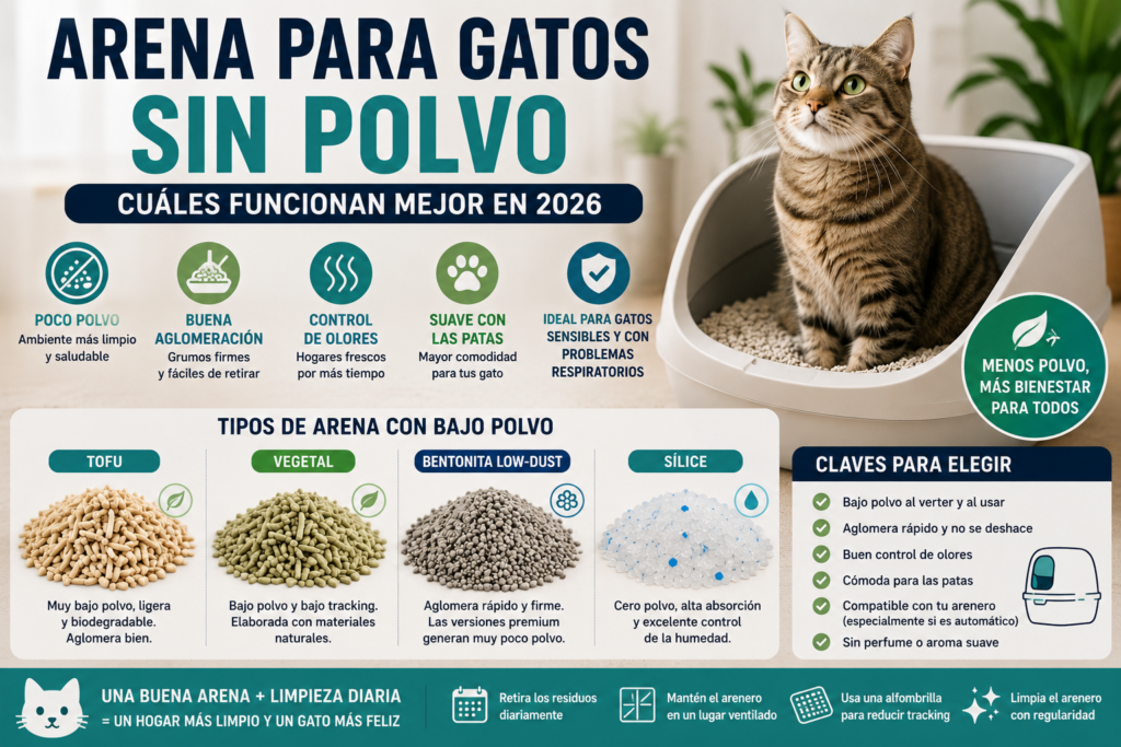 arena para gatos sin polvo