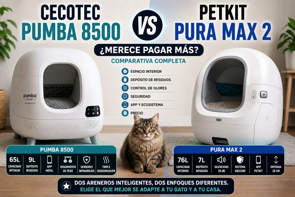 cecotec arenero gato vs arenero gato petkit pura max 2