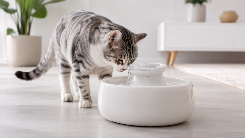 Fuente de cerámica para gatos